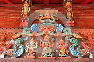 Entrance panel of the Shree Kumari shrine in kathmandu, Nepal