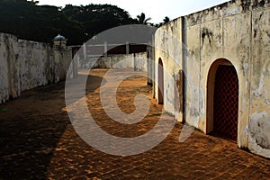 Entrance path of manora fort with hall doors.