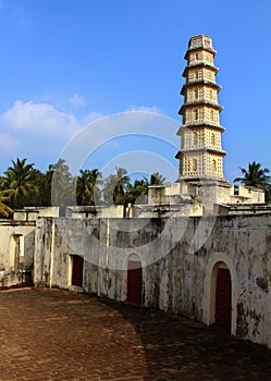 Entrance path of manora fort with hall doors and tower.