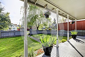 Entrance porch and front yard view