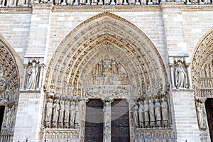 Entrance portal of cathedral Notre Dame, Paris