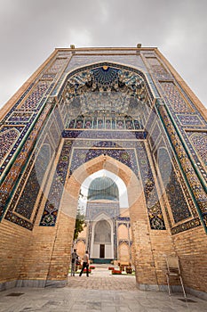 Entrance portal of Guri Amir or Gur Emir is a mausoleum