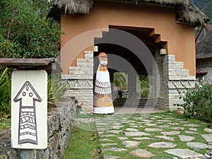 Entrance portal to the museum, Leymebamba, Chachapoyas, Amazonas, Peru, South America