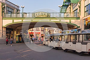 The entrance of Prater Park, also known as Wurstelprater in Vienna, Austria.