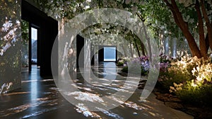 Entrance Projection: Botanical Light Reflected in Lobby Floor photo