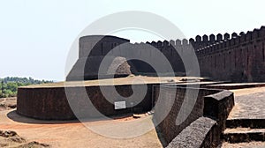 Entrance and Protection Wall of Mirjan Fort, fort was first built by Nawayath Sultanates early 1200, Uttara Kannada, Karnataka