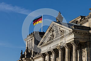 Entrance of the Reichstag in Berlin