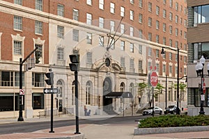 Entrance of the Renaissnce Hotel, once the historic DeWitt Clinton Hotel