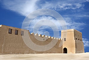 The entrance of Riffa Fort in corner of NW wall