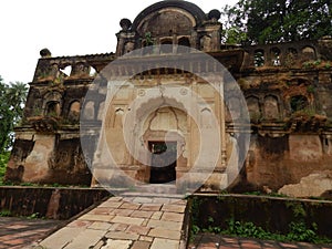 The entrance of ruined Mastani Mahal built up for his beloved daughter Mastani, situated near Chhatarpur, India. photo