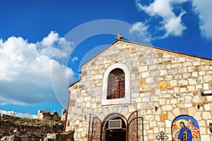 Entrance of Saint Petka's Chapel located in Belgrade Fortress or Beogradska Tvrdjava Kalemegdan Park on the confluence of the Riv