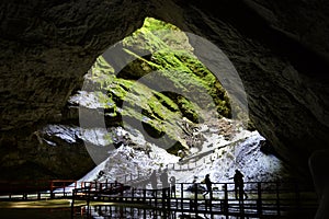 Entrance of Scarisoara cave, Apuseni Mountains, Romania