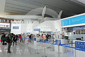 The entrance with security system of new railway station