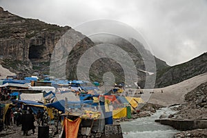 Entrance of Shri Amarnath Cave Temple one of the 51 Shakti Peethas, Kashmir