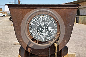 Entrance sign of deserted ghost town of Humberstone