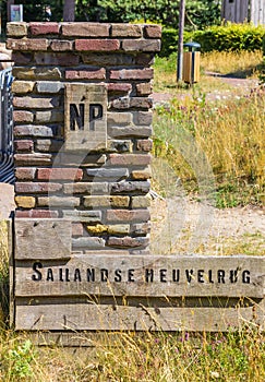 Entrance sign of national park Sallandse Heuvelrug
