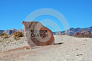 Entrance sign of Red Rock Canyon