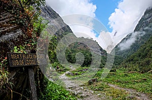 Entrance sign to a mysterious valley