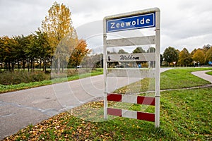 Entrance sign of the town of Zeewolde in the Netherlands