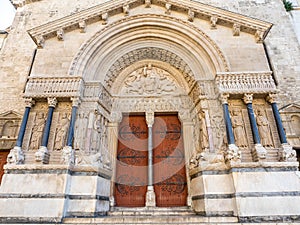 Entrance of St.Trophime church in Arles, France