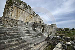 Entrance stairs of Miletus ancient theater photo