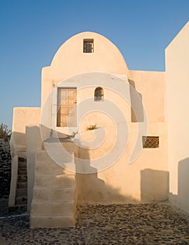 Entrance with stairs and window, kyklades photo