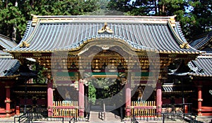 Entrance of Taiyu-in buddhist temple in Nikko Japan