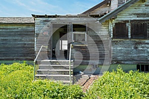 Entrance to an abandoned farmhouse in southeastern Washington, USA