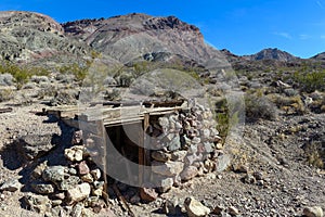 Entrance to an abandoned mine at Leadfield, Death Valley National Park, California, USA