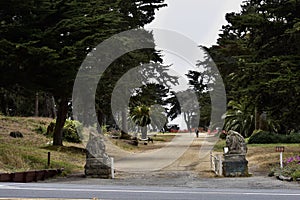 The entrance to Adolph Sutro`s mansion.