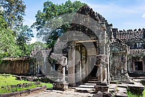 entrance to ancient Preah Khan temple, Cambodia