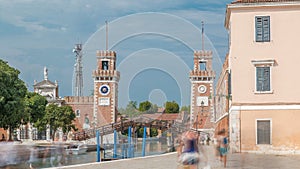 Entrance to the Arsenale timelapse, Venice, Veneto, Itlay photo