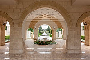 Entrance to the Bahai Gardens in Acre, Israel