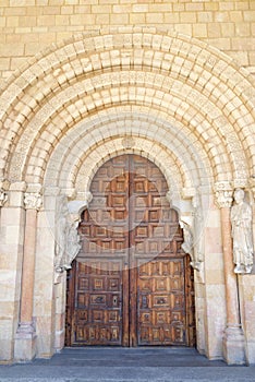 Entrance to the basilica of Saint Vicente in Avila city, Spain