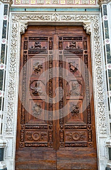 Entrance to the Basilica of Santa Croce in Florence