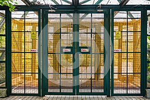 Entrance to the bird park from the gateway type doors