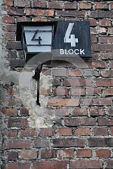 Entrance to block 4 at Auchwitz Concentration camp, Poland