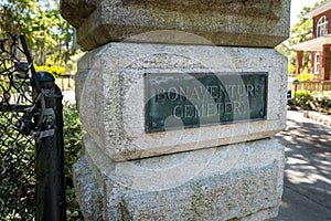 Entrance to the Bonaventure Cemetery in Savannah Georgia photo