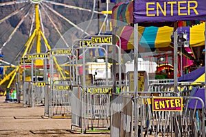 Entrance to carnival rides