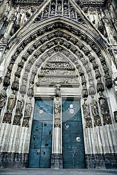 entrance to the cathedral taken in cologne germany, north europe