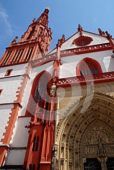 Entrance to the Cathedral of Wurzburg in Bavaria (Germany)