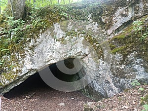 The entrance to the cave beckoning with intrigue