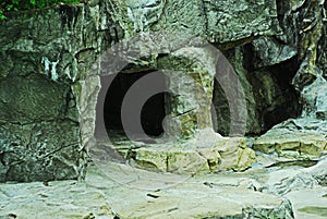 Entrance to cave in rocks