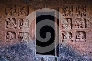 Entrance to Cave situated on the right bank of mountain stream Kotjai, Dapoli