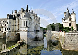 The entrance to Chenonceau castle and the Marques tower