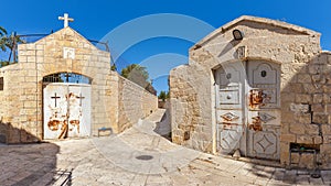 Entrance to christian cemetery in Jerusalem, Israel.