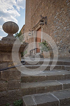 Entrance to the church of Saint Christopher in Campdevanol