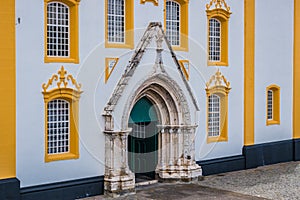 Entrance to the Church of Santa Cruz with Manueline style portico, Terceira - Azores PORT