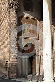 Entrance to the Church of Santa Sabina in Rome, Italy