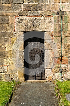 Entrance to church tower in Oswestry Shropshire